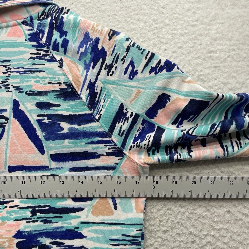 Lilly Pulitzer Skipper Popover Sweater Womens Small S Sailboats Half Zip Preppy‎ - Picture 8 of 12